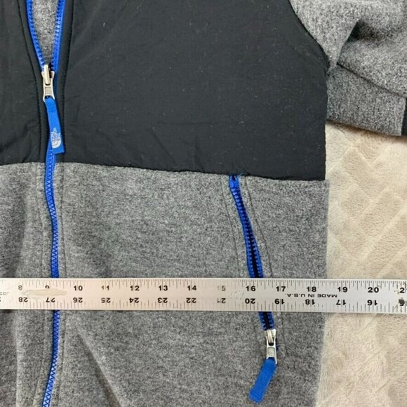 The North Face Youth L 14/16 Fleece Sweatshirt Two Tone Gray Full Zip Logo - Picture 11 of 16